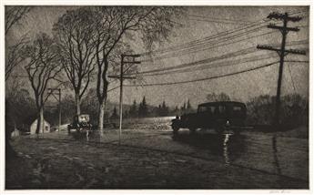 MARTIN LEWIS (1881 - 1962) Wet Night, Route 6.                                                                                                   
